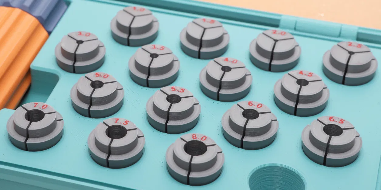 Bộ Collet (đầu kẹp) 1.0 - 8.0 mm (đuôi kín) cho tay cầm mũi khoan - Image 1