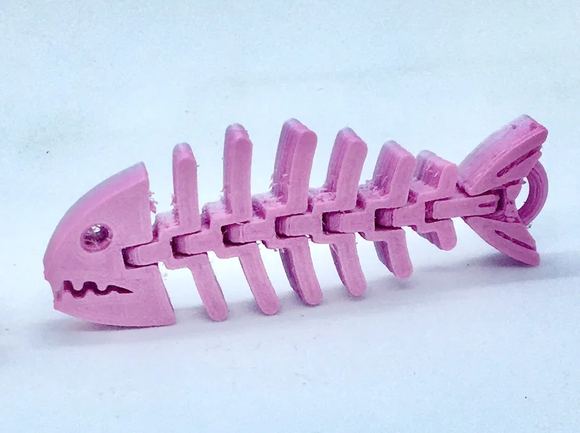 Móc khóa xương cá linh hoạt in 3D (Flexy bones fish) độc đáo - Image 1
