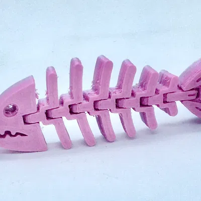Móc khóa xương cá linh hoạt in 3D (Flexy bones fish) độc đáo