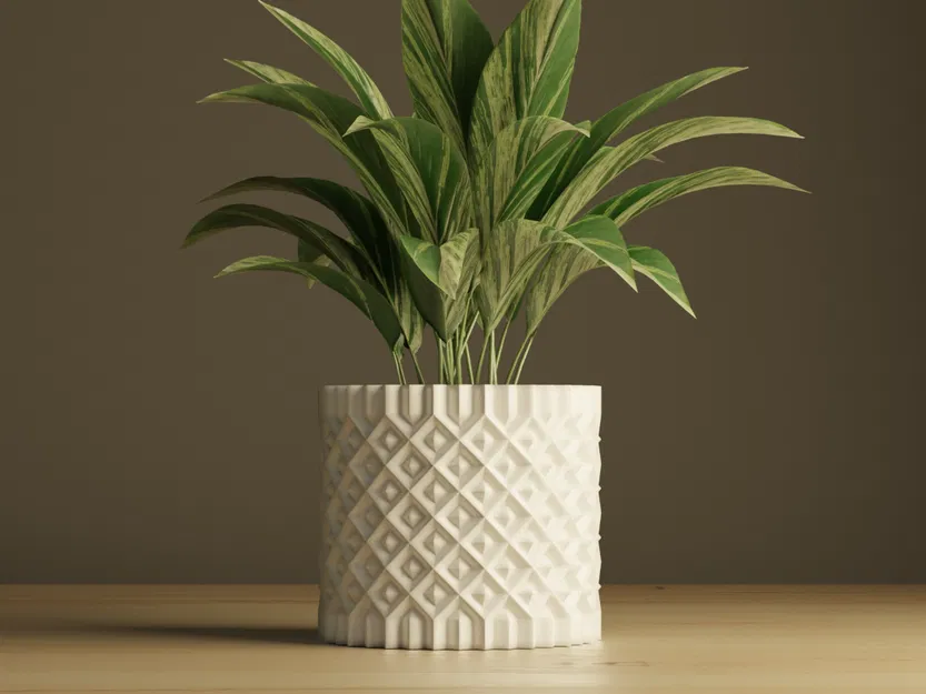 Chậu cây cảnh họa tiết hình học 3D - Mẫu Plant Pot #1 - Image 1