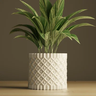 Chậu cây cảnh họa tiết hình học 3D - Mẫu Plant Pot #1