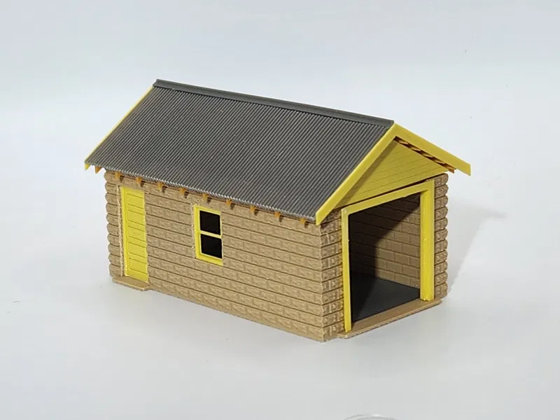 Mô hình nhà để xe gạch bê tông Rusticated tỷ lệ HO - Image 1