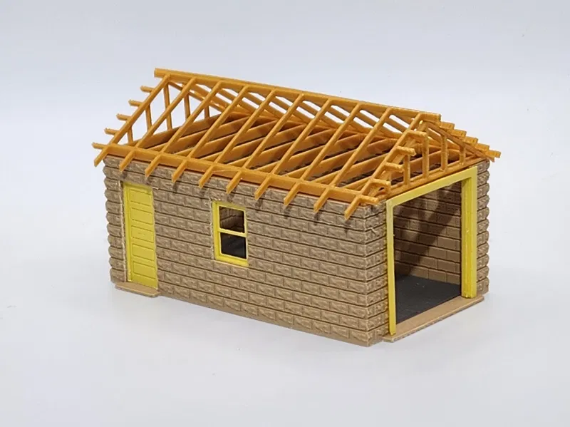 Mô hình nhà để xe gạch bê tông Rusticated tỷ lệ HO - Image 3