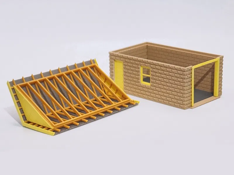 Mô hình nhà để xe gạch bê tông Rusticated tỷ lệ HO - Image 4