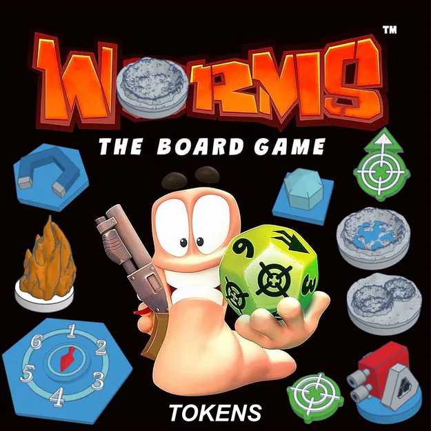 Bộ Token 3D cho Board Game Worms! của Mantic + Wind Direction Hex (Cập nhật 13/09/24) - Image 1
