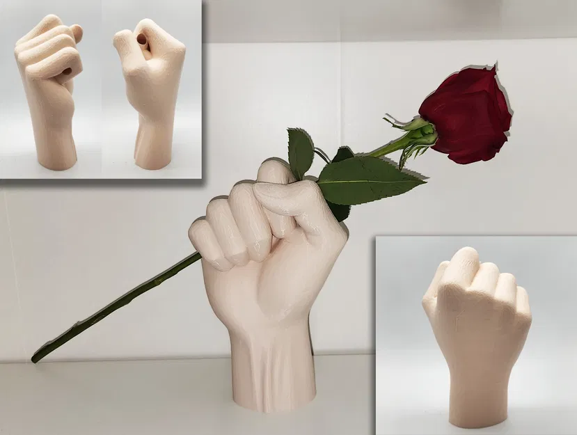 Tác phẩm điêu khắc bàn tay giữ hoa - Image 1