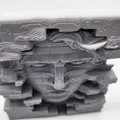 Tượng khuôn mặt trên tường gạch - Không cần hỗ trợ (No Supports) - Thumbnail 3