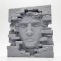 Tượng khuôn mặt trên tường gạch - Không cần hỗ trợ (No Supports) - Thumbnail 4