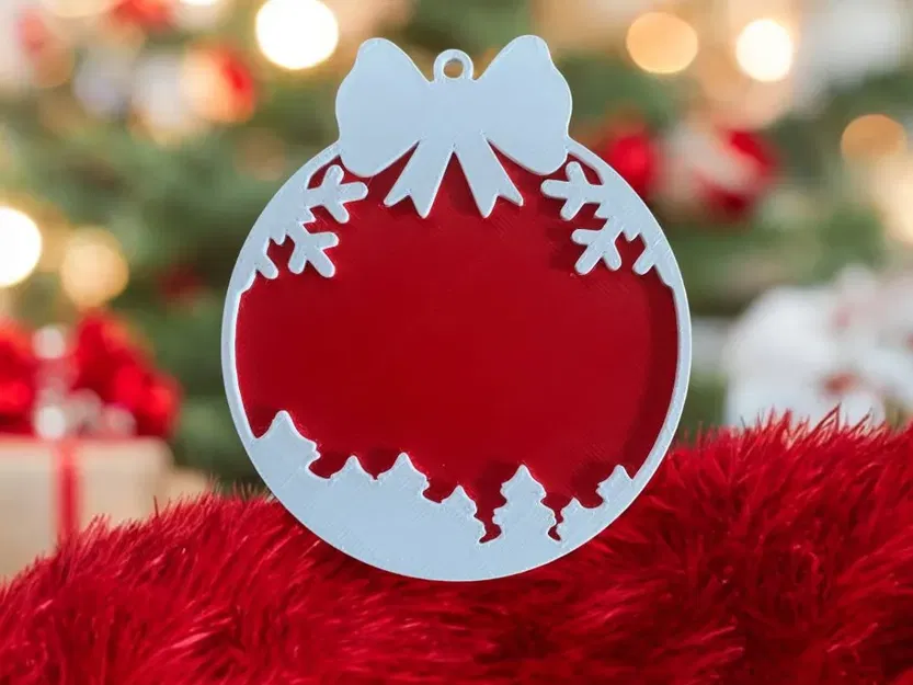 Mẫu in 3D quả cầu trang trí cây thông Noel họa tiết Abetos - Image 1