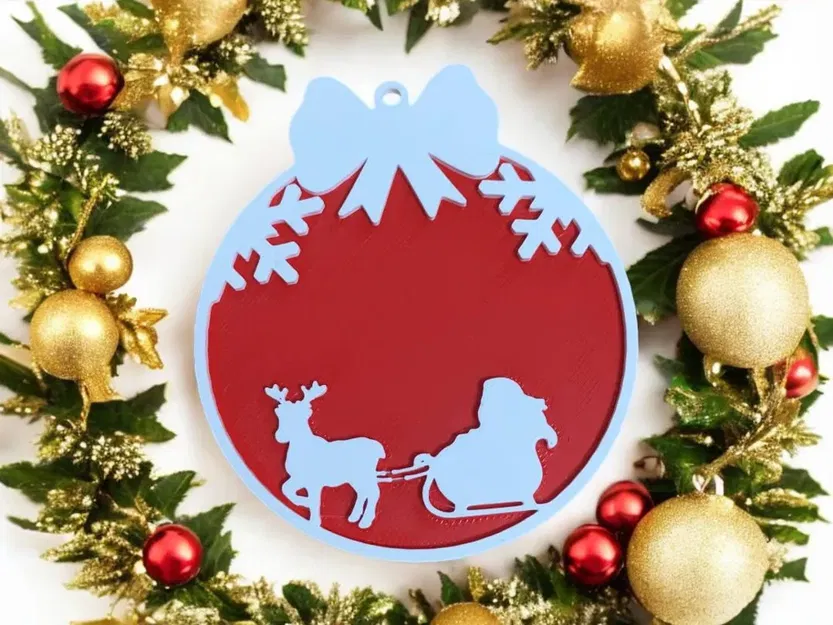 Mẫu in 3D quả cầu trang trí Giáng sinh ông già Noel đẹp mắt - Image 1