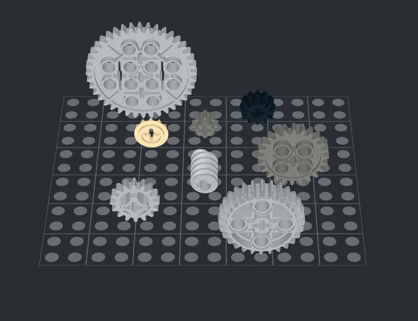 Bộ sưu tập 8 bánh răng LEGO Technic 3D - Phụ kiện lắp ráp kỹ thuật - Image 2