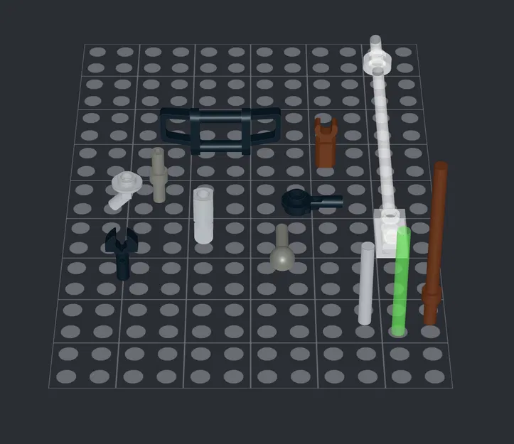 Bộ sưu tập 12 chi tiết Bar LEGO kỹ thuật in 3D (LEGO Brick) - Image 2