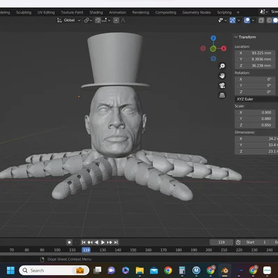 Mô hình 3D The Rocktopus đội mũ (Rocktopus with a top hat) độc lạ