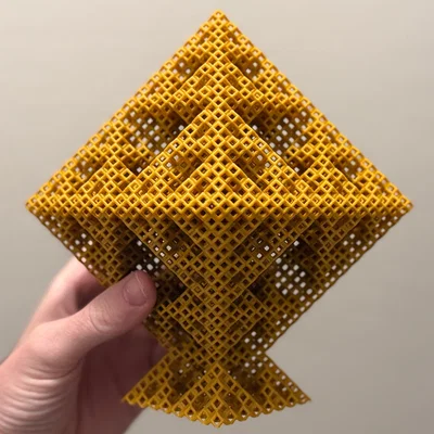 Cấu trúc Fractal Sierpiński Octahedron dạng khung Rhombic Dodecahedron - Level 4