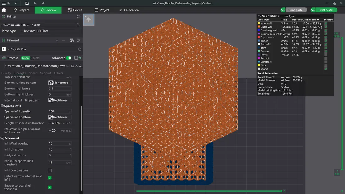 Cấu trúc Fractal Sierpiński Octahedron dạng khung Rhombic Dodecahedron - Level 4 - Image 18