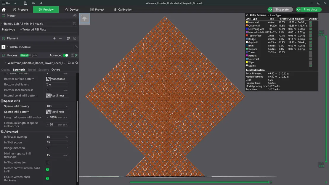 Cấu trúc Fractal Sierpiński Octahedron dạng khung Rhombic Dodecahedron - Level 4 - Image 20