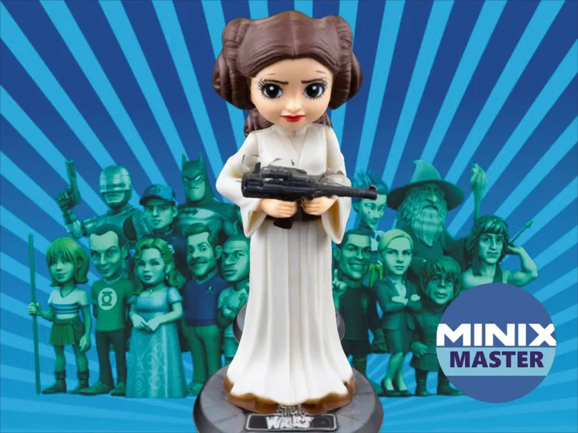 Mô hình 3D công chúa Leia phong cách Minix cho fan Star Wars - Image 1