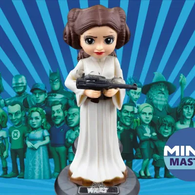 Mô hình 3D công chúa Leia phong cách Minix cho fan Star Wars