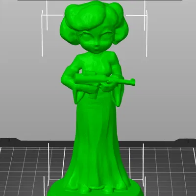 Mô hình 3D công chúa Leia phong cách Minix cho fan Star Wars