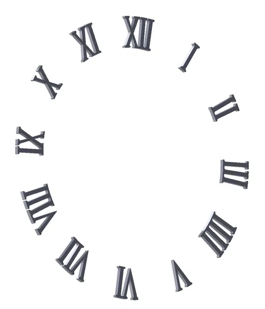 Bộ chữ số La Mã (Roman Numbers) in 3D cho đồng hồ DIY - Image 1