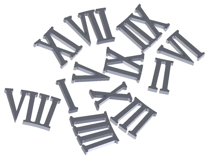 Bộ chữ số La Mã (Roman Numbers) in 3D cho đồng hồ DIY - Image 3