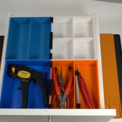 Khay chia ngăn Ikea Kallax: Biến ngăn kéo thành hộp đựng dụng cụ