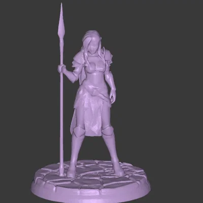 Mô hình nữ lính gác cầm giáo cho D&D