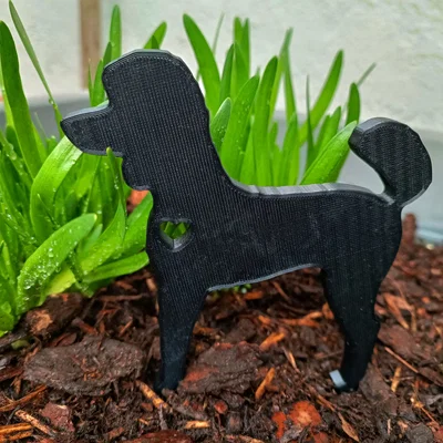 Mô hình trang trí sân vườn hình chó Poodle 3D độc đáo