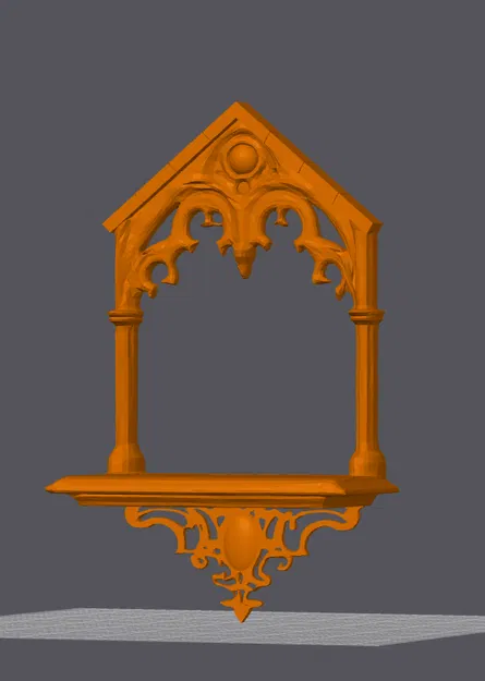 Mô hình 3D Khung Gương hoặc Kệ Treo Tường Phong cách Gothic Cổ Điển - Image 1