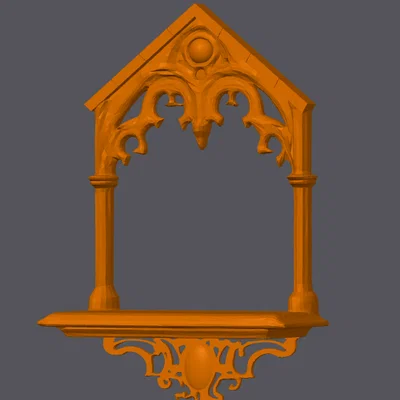 Mô hình 3D Khung Gương hoặc Kệ Treo Tường Phong cách Gothic Cổ Điển