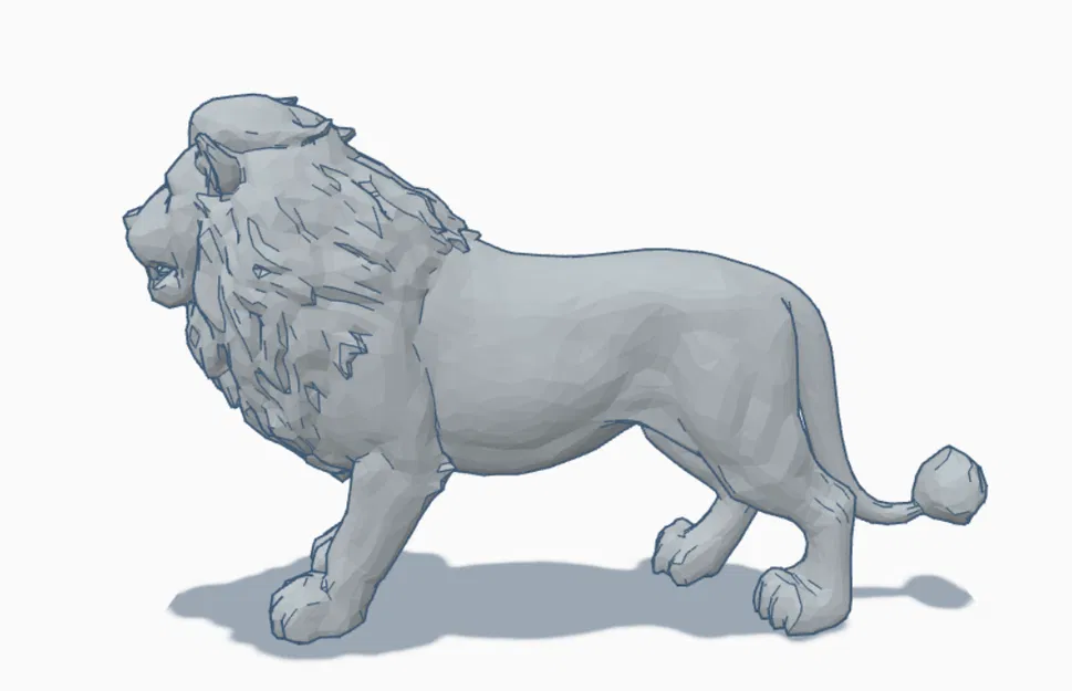 Mô hình sư tử 3D phong cách Low Poly nghệ thuật - Image 1