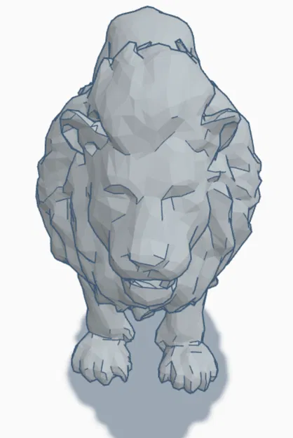 Mô hình sư tử 3D phong cách Low Poly nghệ thuật - Image 2