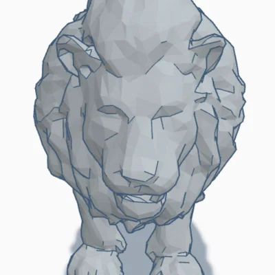 Mô hình sư tử 3D phong cách Low Poly nghệ thuật