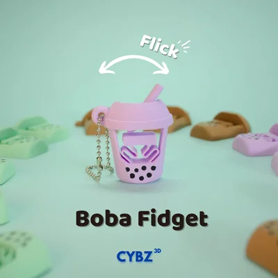 Móc khóa Fidget Flick Boba Tea: Đồ chơi in 3D cực kỳ thú vị