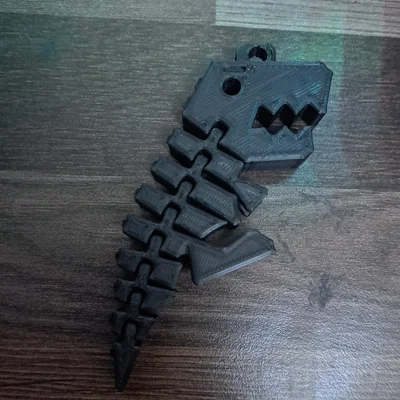 Móc khóa khủng long Flexi T-Rex linh hoạt in 3D siêu dễ