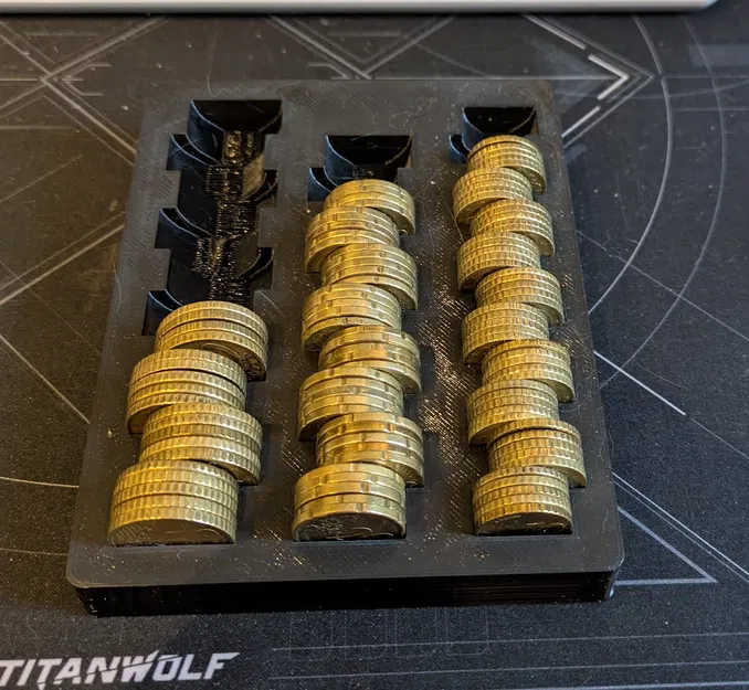 Khay sắp xếp tiền xu Euro (Euro Coin Sorter Tray) 3D Printing - Image 1