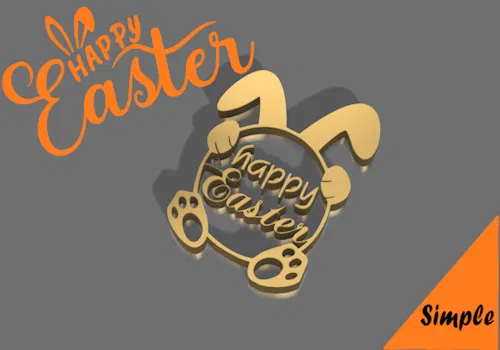 Mô hình trang trí Happy Easter hình chú thỏ dễ thương in 3D - Image 1