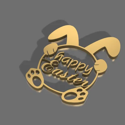 Mô hình trang trí Happy Easter hình chú thỏ dễ thương in 3D