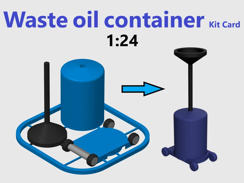 Thùng chứa nhớt thải Kit Card - Phụ kiện garage diorama tỉ lệ 1:24 - Image 1