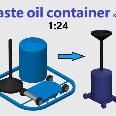 Thùng chứa nhớt thải Kit Card - Phụ kiện garage diorama tỉ lệ 1:24