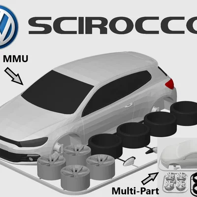 Mô hình lắp ráp Volkswagen Scirocco Kit Card (tỷ lệ 1:24)