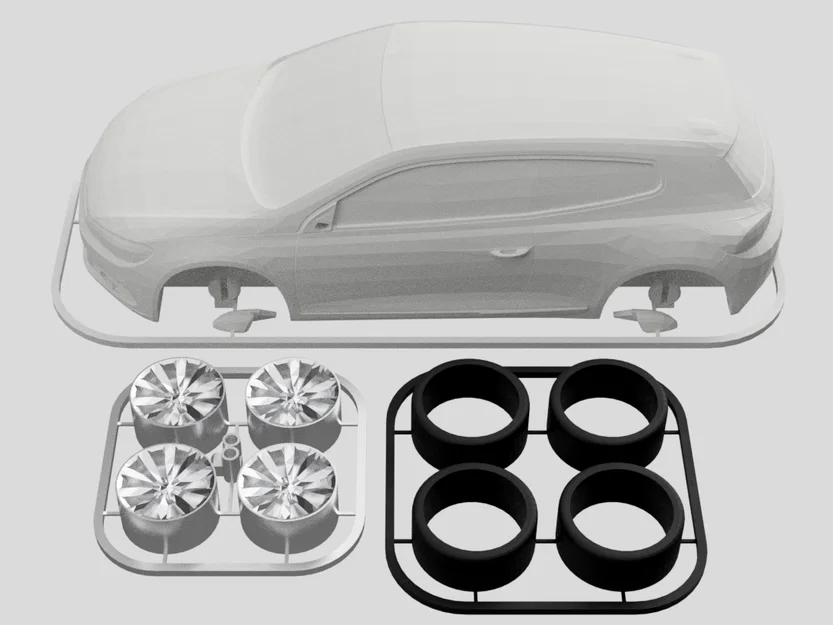 Mô hình lắp ráp Volkswagen Scirocco Kit Card (tỷ lệ 1:24) - Image 8