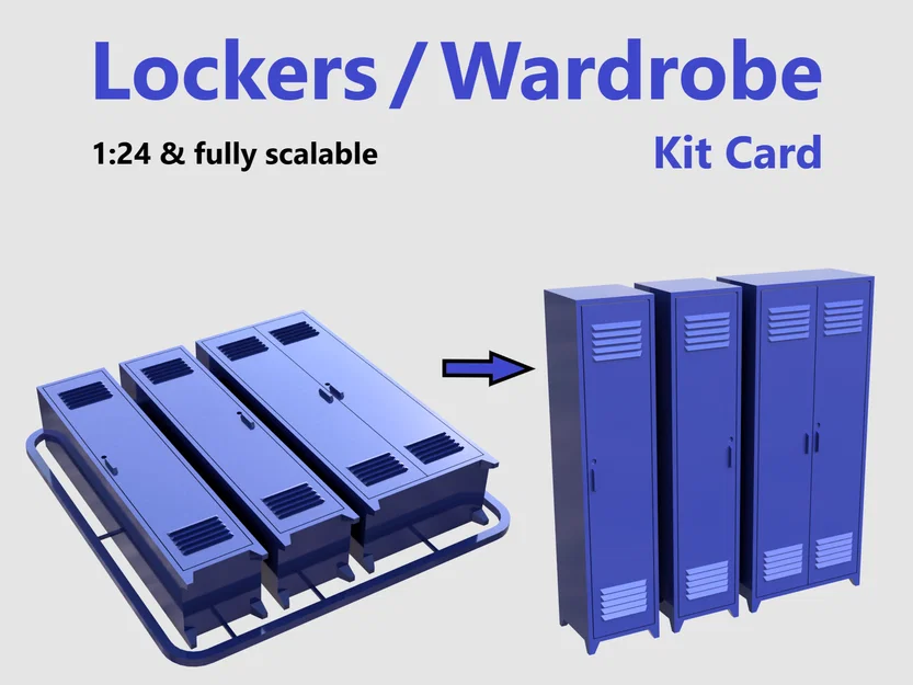 Bộ Kit Card Tủ Khóa / Tủ Đồ - Phụ kiện Diorama Gara tỉ lệ 1:24 - Image 1