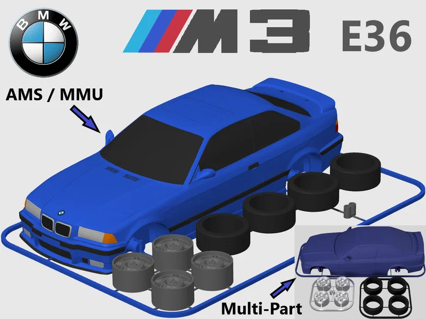 Mô hình BMW M3 E36 Coupé Kit Card (Tỷ lệ 1:24) - Image 1