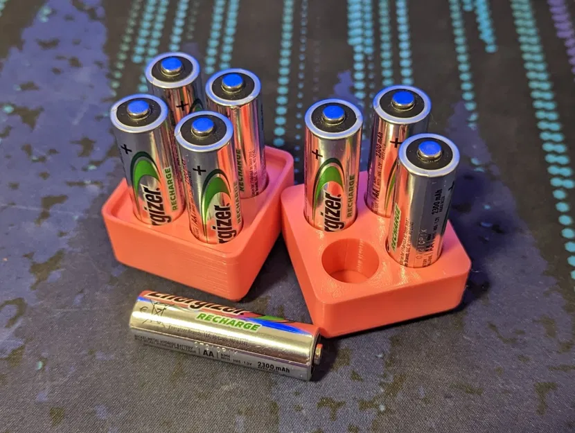 Khay Đựng Pin Gridfinity (AA, AAA, AAAA, 18650, CR123, CR2, 9V, 21700, C, D) - Image 2