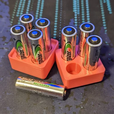 Khay Đựng Pin Gridfinity (AA, AAA, AAAA, 18650, CR123, CR2, 9V, 21700, C, D)