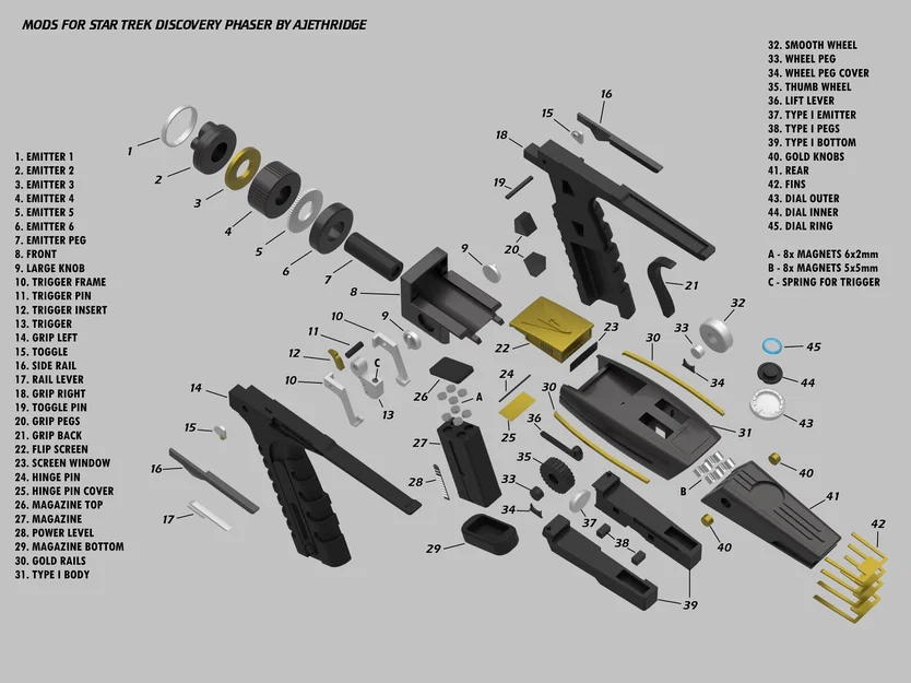 Mô hình súng Star Trek Discovery Phaser - Image 2