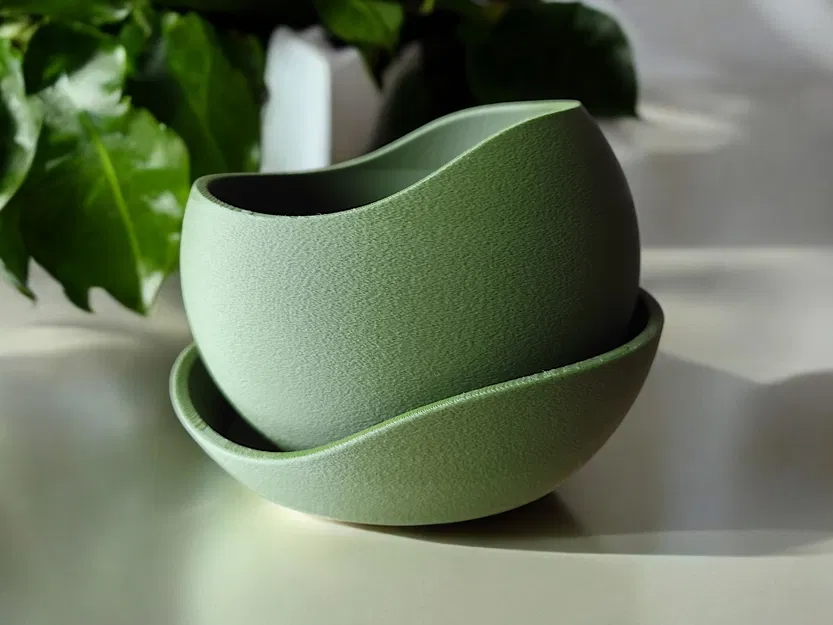 Chậu Cây Họa Tiết Da Cá Mập Kèm Đĩa Lót - Image 3