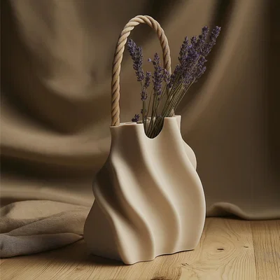 Bình hoa Drape Tote Vase - Decor phong cách túi xách độc đáo