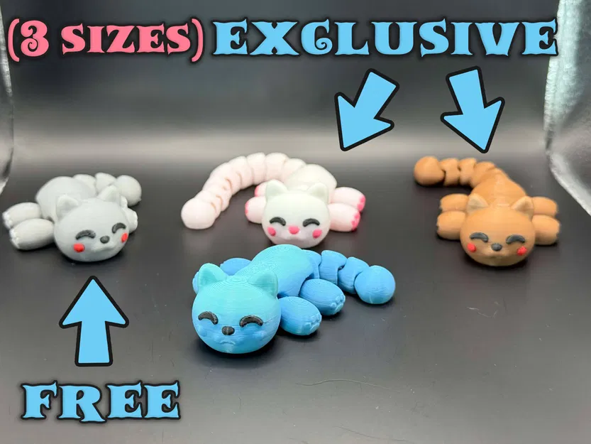 Chú Mèo Kawaii Nhỏ Xinh Có Khớp Cử Động Được - Image 1